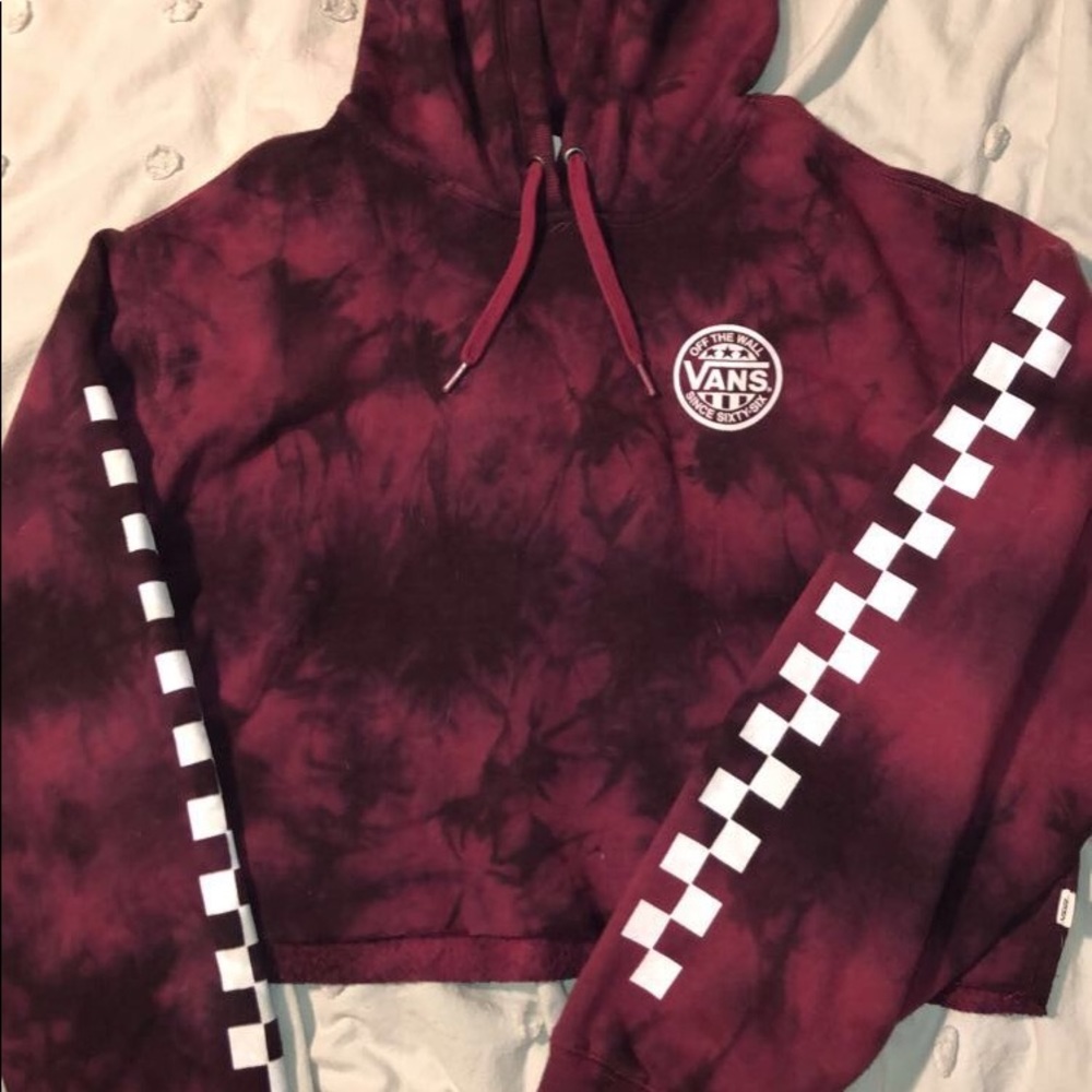 vans burgundy cropped hoodie